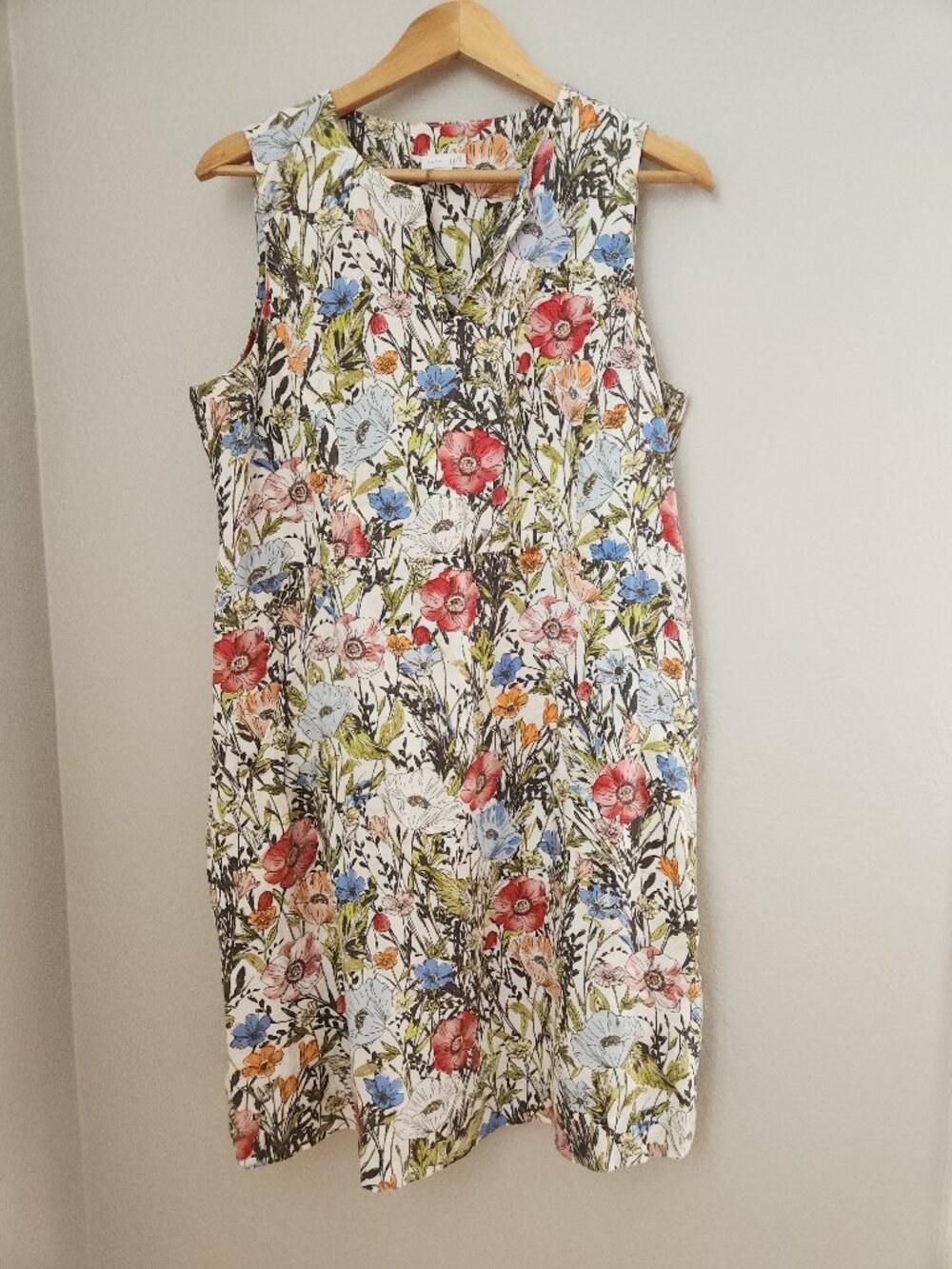J Jill Linen Floral Botanical Dress Womens Size Medium
